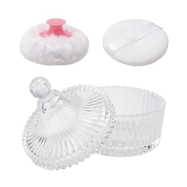 Kroppspuderpuff och behållarset, puderpuff för kvinnor