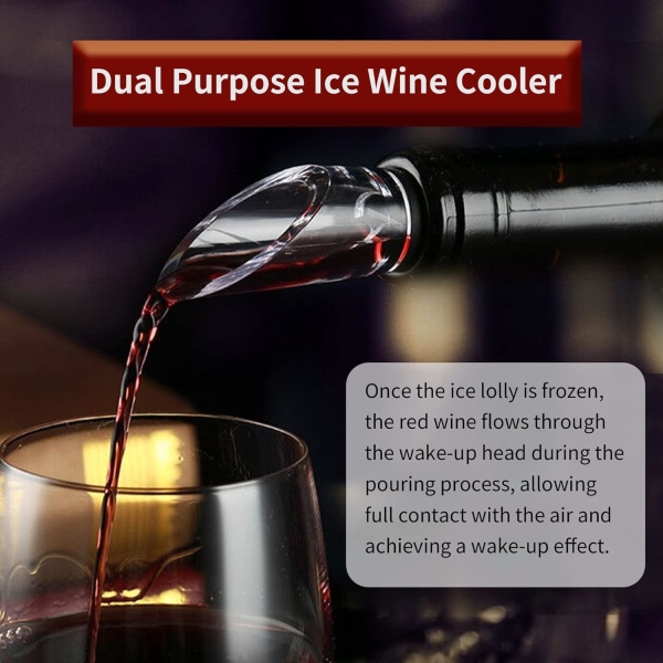 304 Stainless Steel Dual-Purpose Wine Chiller Set, Wine Chilling Stick with Spout, Wine Drinker Accessories, Gifts for Red White Wine Lovers