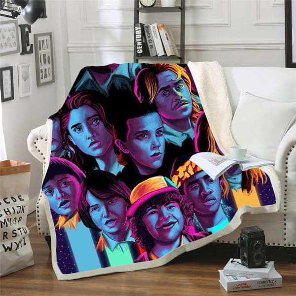 Stranger Things 3D-tryckt ullfilt, flanell, 70*100 19