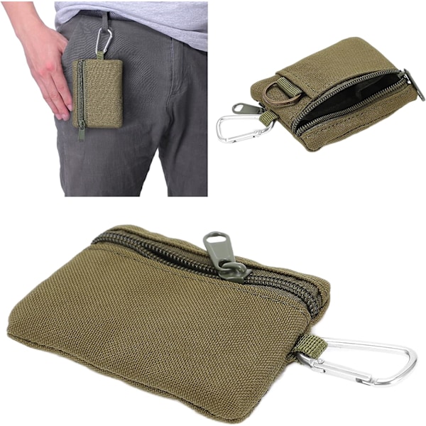 Taktisk Molle-påse med karbinhake, utomhus EDC Molle-påse plånbok, mini bärbar nyckelkortfodral EDC-påse väska myntväska (10,5x8x1,5cm)