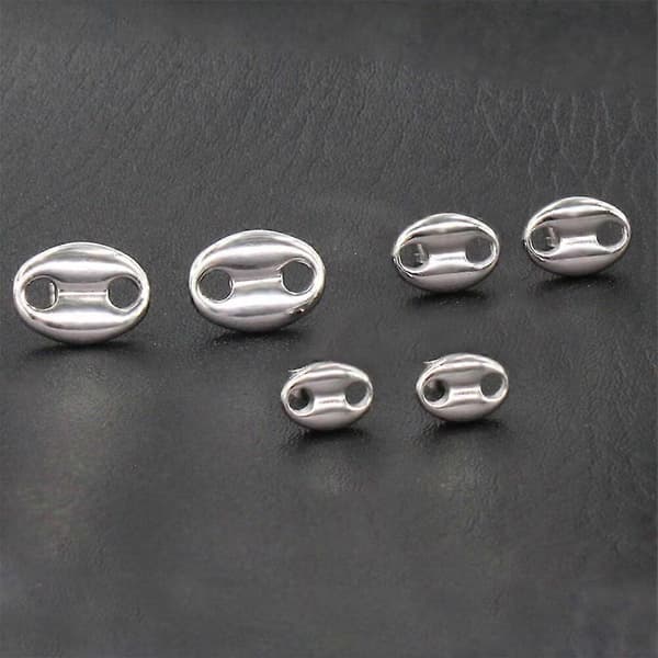 Ørestikker til kvinder i rustfrit stål, enkle, højpolerede kaffebønner Silver 8MM