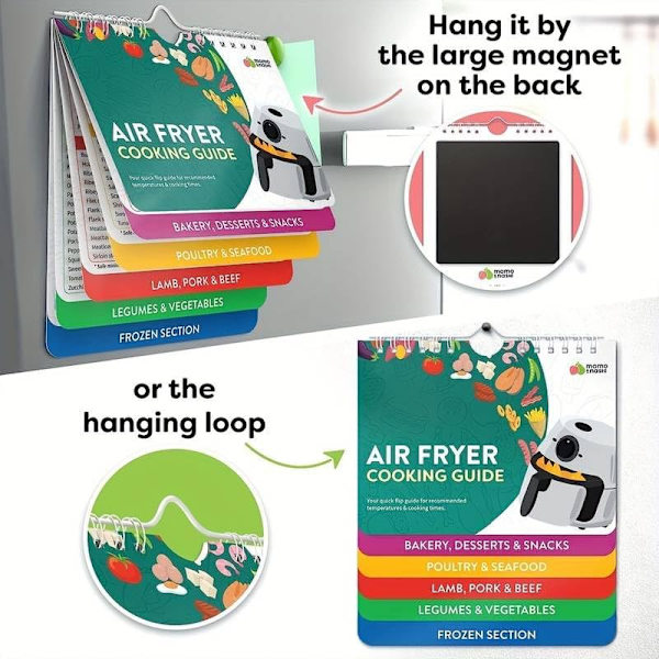 Kokbok - Kokböcker Instant Air Fryer Tillbehör Ugn Matlagning Gryta Temp Kökskonvertering, Flerfärgad, Stor