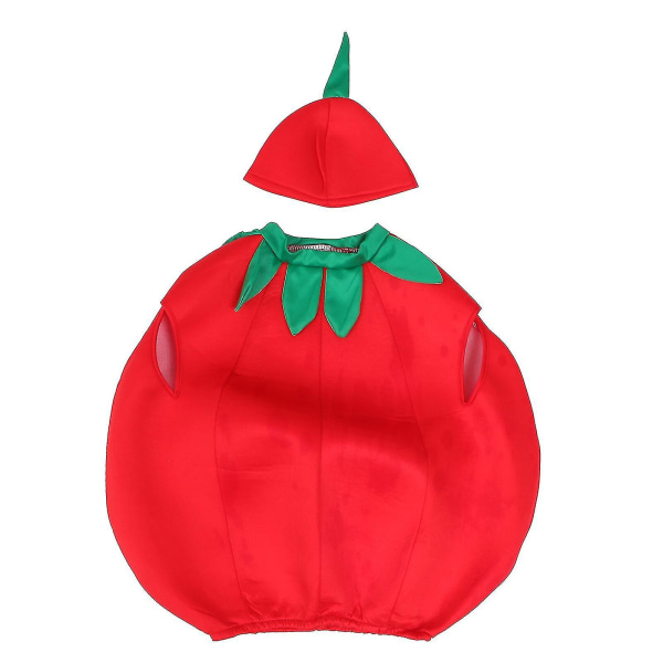 1 set Tomato Performance Kostymer Kläder och hatt tyg outfit (110-120cm) M