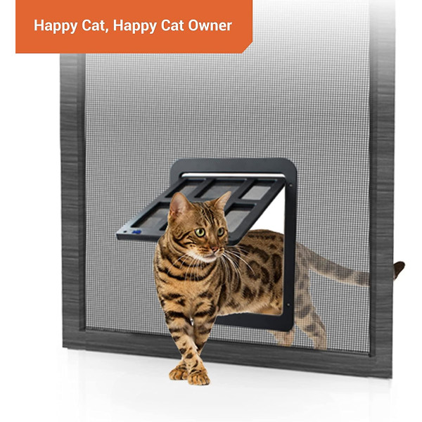 Cat Flap Fly Screen Automatic Closure Dog Flap Fly Screen Balcony Door With Cat Flap Pet Flap 31.5 X 25 Cm White