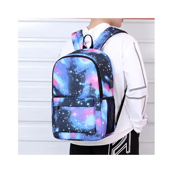Ny CR7 Ryggsäck 3-delad Student Skolväska Canvas Dragkedja Laptopväska