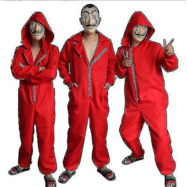 Halloween La Casa De Papel Dräkt Med Mask 3XL
