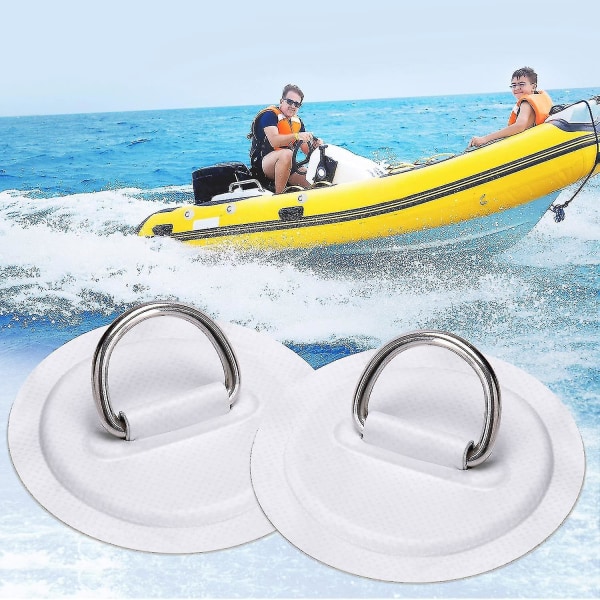 6-pack rostfritt stål D-ring Patch för uppblåsbar båt kajak jolle Sup, paddleboard kanot rafting tillbehör, inget lim ingår