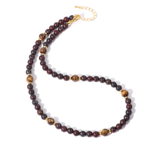 Menn Naturstein Tiger Eye Beads Halskjede Enkel Runde Små Perler Halskjeder Mote Yoga Strand Beaded Smykker For Homme Gaver Smooth Black Glass