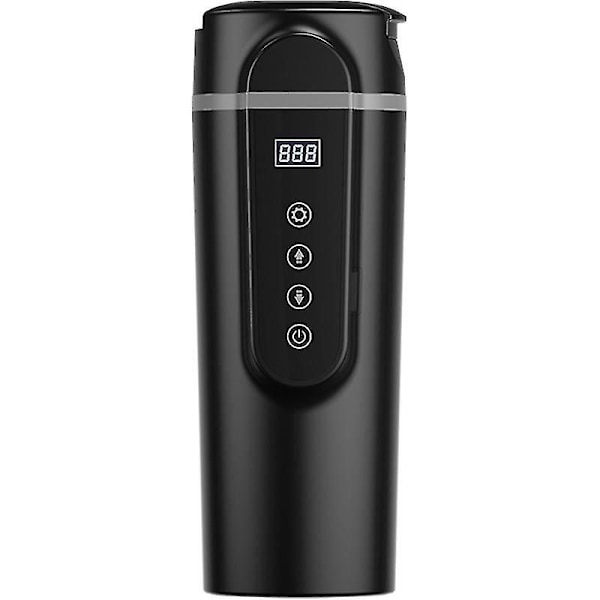Bærbar Termokrus Kaffekrus Med Temperaturkontrol Elektrisk Opvarmet Rejsekrus Rustfrit Stål Tumbler Smart Opvarmet Bilkrus (sort)