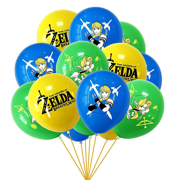 The Legend Of Zelda Spillfest-Ballongsett med Banner, Kake- og Cupcakespyd, Dekorasjonsartikler og Gaver