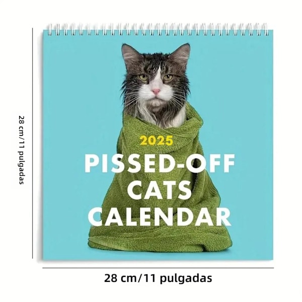 Kawaii Argig Cat Skrivbords kalender 2025 Söt Väggkalender Skrivbordstillbehör Kontorsmaterial Daglig Firande Kawaii cat-1pcs