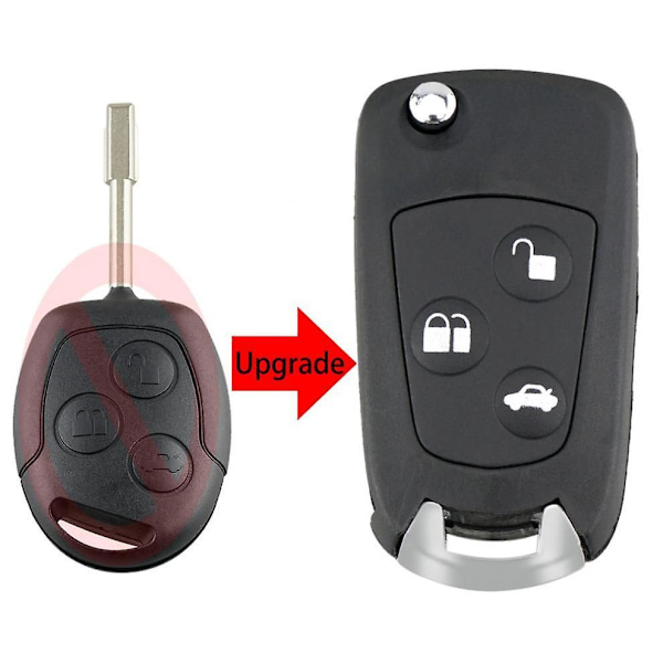Foldbar 3-knaps fjernbetjeningsnøgle med Fo21-blad, til Ford Mondeo Fiesta Focus Ka Transit 2002 - 2012 bil model 2