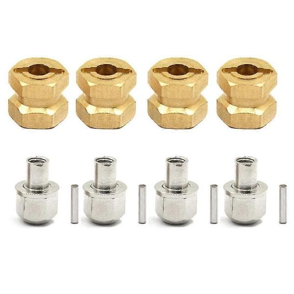4 stk. 12/15/17 mm Forlengelseshjul Hex Drive Nav Messing Utvider Adaptersett 15mm