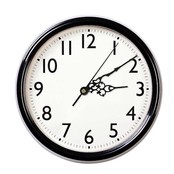 Quartz Wall Clock with Hook Mounting Accessories Silent Second Hand Electronic Movements (Black)