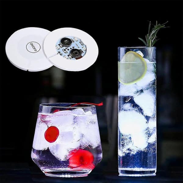 LED Coaster, 30-pak lysende coasters til drinks, LED Coaster-lys