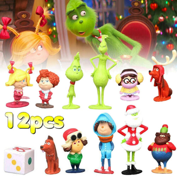 Uusi 12 kpl/setti Elokuva Kuinka Grinch varasti joulun Mini Action Figure Lapset Lelu