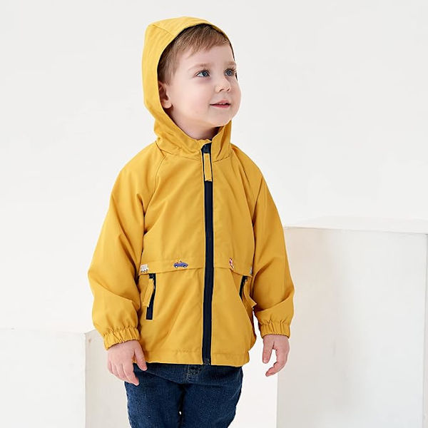 Børne Vindjakke, Baby Print Vindtæt Frakker Vindjakke Yellow 2-3years