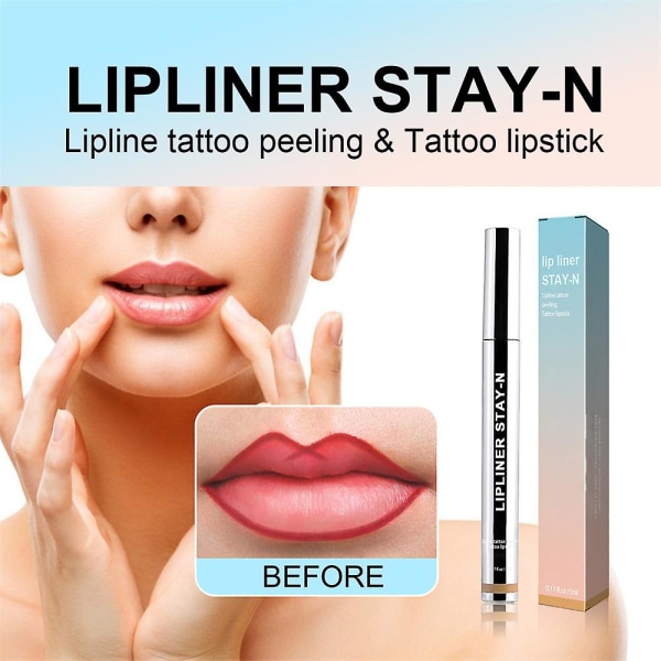 3 stk Lip Liner Peel Off Lip Tattoo Lip Stain Langvarig Hold i Makeup Nærende