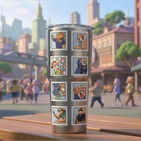 Zootopia rullklistremerker for utklippsbok, journal og forsegling av gavepakker A