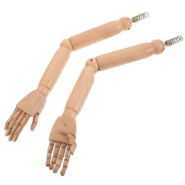 Fleksibel Mannequin Arm til Tøjdisplay 1 Par Træ Leddelt Model