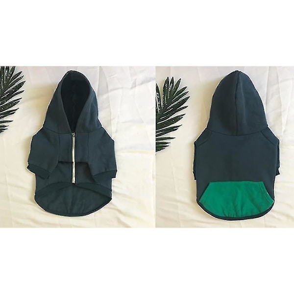 Vetoketjullinen huppari lemmikille, lämmin huppari ranskanbulldogille mopsille (xl, )