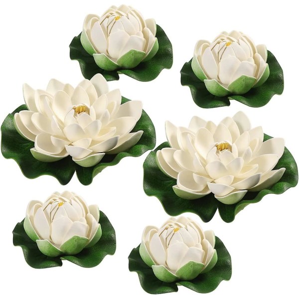 6 kpl Keinotekoinen Lootuskukka Lotus Leaf Lammelle