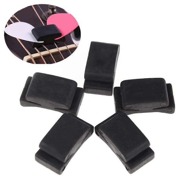 5-pack silikon gitarrplektrumhållare gitarrhuvud nybörjarplektrumhållare