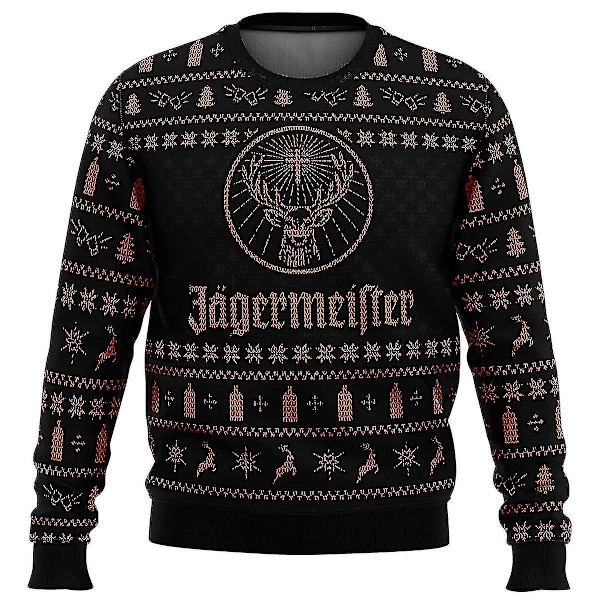 2024 Bebetter Jagermeister Ugly Christmas Sweater Pullover Herr 3d Sweatshirt Toppar Höst- och vinterkläder A 2 XS