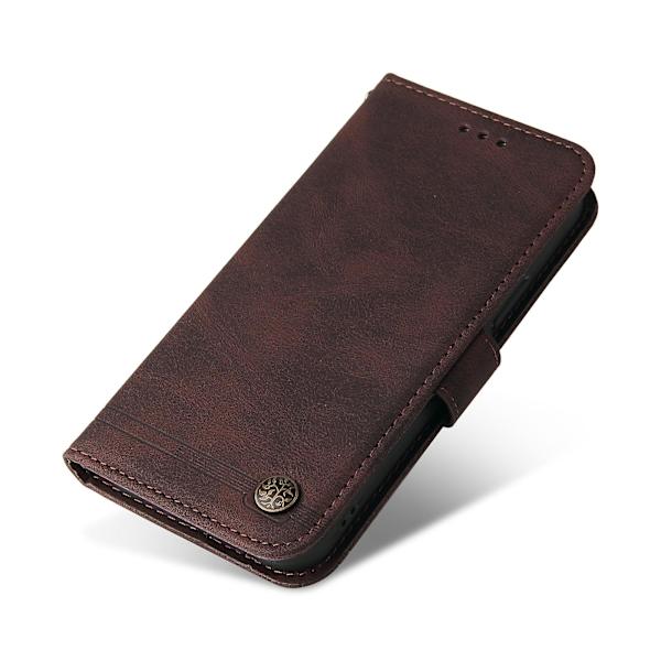 Plånboksfodral i präglat läder med stativ till Huawei Nova 11i / Maimang 20 / Enjoy 60 Pro Brown