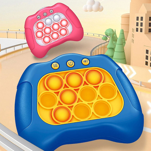 Pop Push It Game Controller Bubble Sensory Fidget Toy Electronic Whack Console Blue