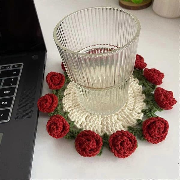 Blomsterunderlag til kaffekopper Teunderlag Skrivebordskopunderlag B