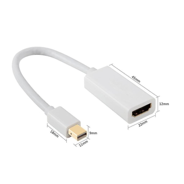 Mini Displayport till HDMI-kabeladapter Högkvalitetskonverterare för Macbook Pro A