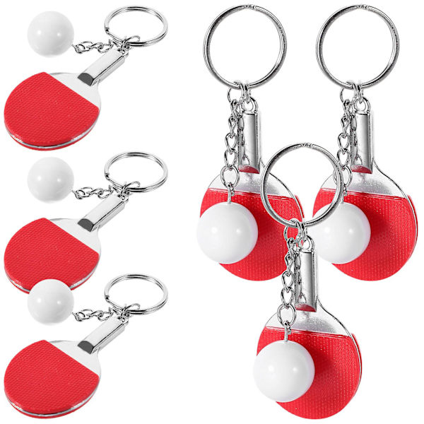 6 st små bordtennisbollsnyckelringar små bordtennis hängen bordtennis match souvenirer dekorationer