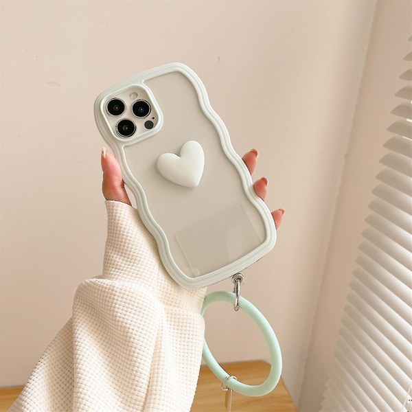 3d Love Heart case iPhone 13 Pro Max/13 Pro/13 -puhelimelle, silikonisormusranneke Tpu cover