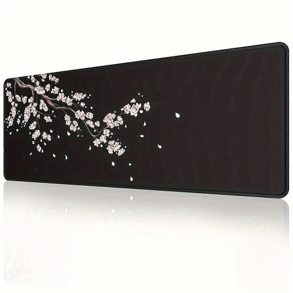 Stor musematte, Forlenget gamingmusematte, Skrivebordsmusematte, Sakura musematte, Sklisikker gummibase Vaskbar musematte for arbeid, gaming og kontor 31.5*15.7inch(80*40cm)