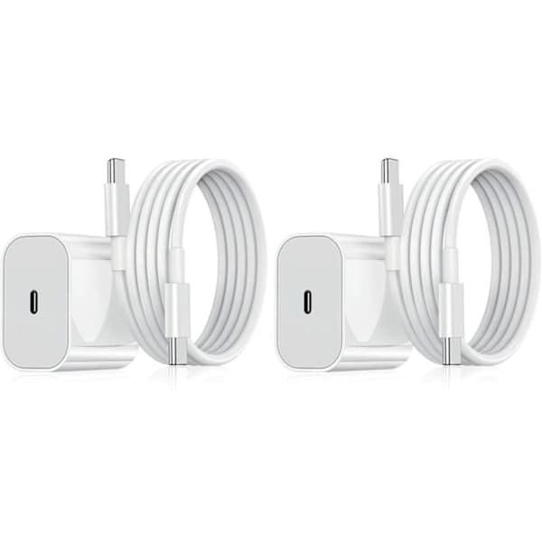 2-pack Samsung 45W snabbladdare USB-C + 1M kabel, Vit 2-pack iPhone iPhone iPhone iPhone 2-pack
