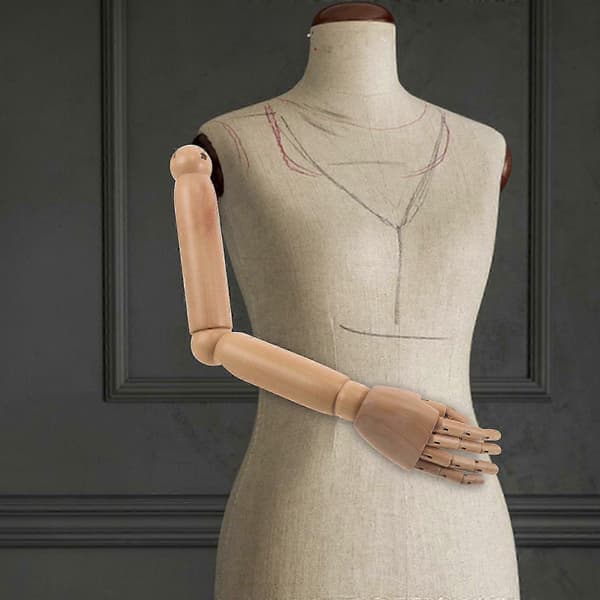Fleksibel Mannequin Arm til Tøjdisplay 1 Par Træ Leddelt Model