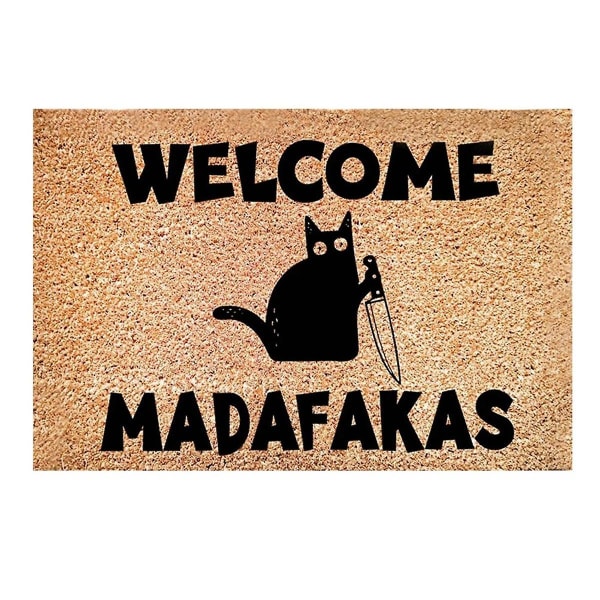 Dark Welcome Madafakas Full Print Kynämatto Hauska ovimatto kodin sisustus Keittiö Kylpyhuoneen sisustus Anna ihmisille hauskoja lahjoja BlackBrown