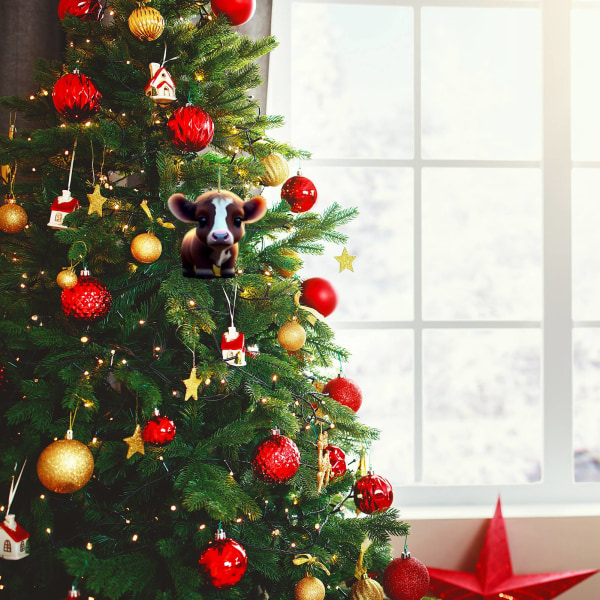 10 kpl Lehmäkuvioinen roikkuu koriste jouluksi