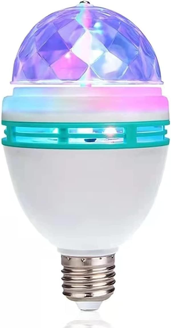 Diskokule E27 Roterende Party Lampe RGB Lys LED Strobelys Diskokule for Disco, Bursdag