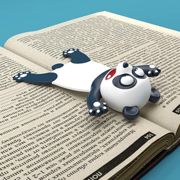 Underbara bokmärken, roliga 3D-tecknade djurläsningsbokmärken för studenter kontorsmaterial-FF- Panda