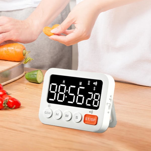 Alarm Timer Stor skärm Fäste Design Volym Justerbar Bärbar Tidshantering Positiv/ Nedräkningstimer Restaurang Tillbehör Tianyuhe