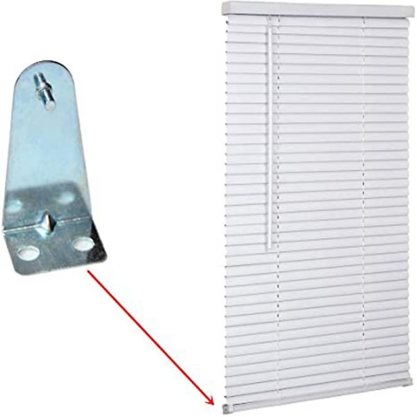 Set med 8 metallfästen för persienner, silverfärgade persienner, ersättningsfästen för persienner, horisontella persienner med skruvar för horisontella persienner