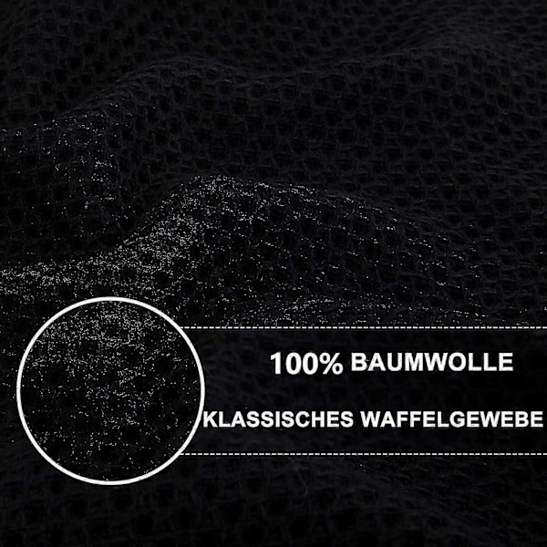 6-pack Premium 100% Bomull Frotté Diskhanddukar, Superabsorberande Disktrasor med Hängögla Black 34*73cm