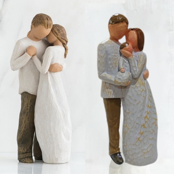 Familie Skulptur i Resin - Meningsfull Hjemmeinnredning Gave - Amerikansk Stil Resin Familie Figur - Jubileum Bursdag Jul A