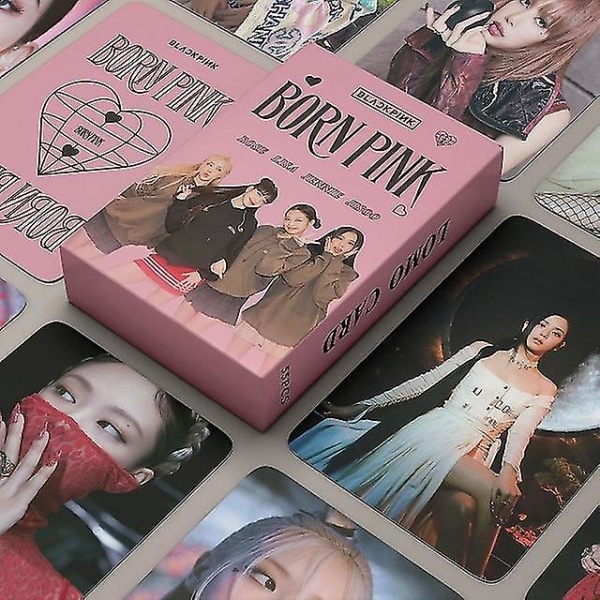 55st Kpop Svart Rosa Fotokort Svart Rosa Lomo Kort För Fans Present