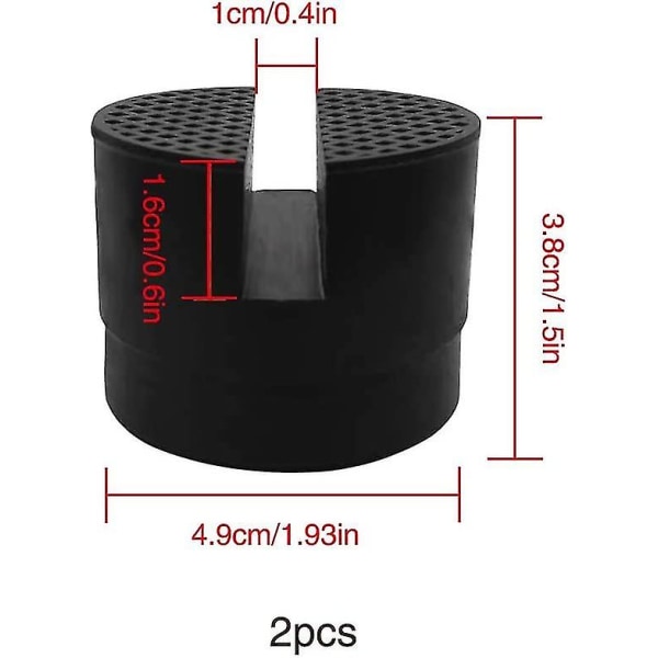 2 st universella gummilyftkuddar med spår, gummiblandningsblock, universellt slitsat rälslyftsskydd, för lyft av biljack, medium storlek