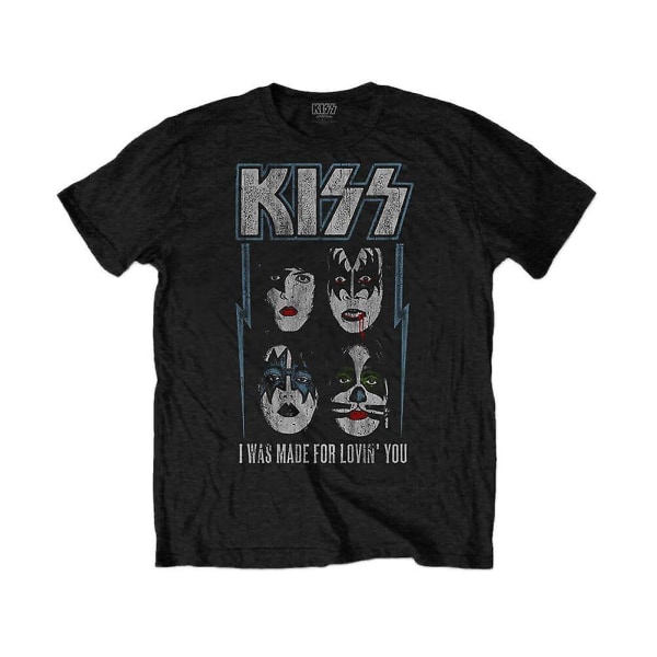KISS Made For Lovin' You Distressed T-Shirt Multicolour Large
