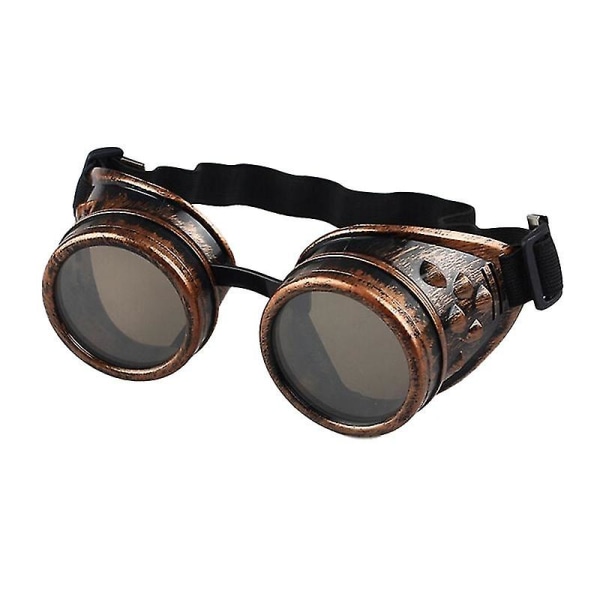 Vintage viktorianske Steampunk Goggles Briller Sveising Gothic Cosplay_x005f_x000d_ Red Bronze