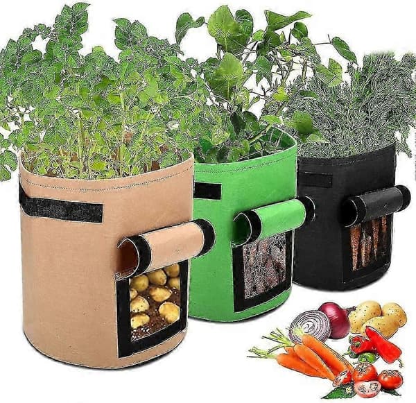 Potatisodlingspåsar, 3-pack 7 Gallon Potatisodlingspåsar Grönsaksodling-Yvan